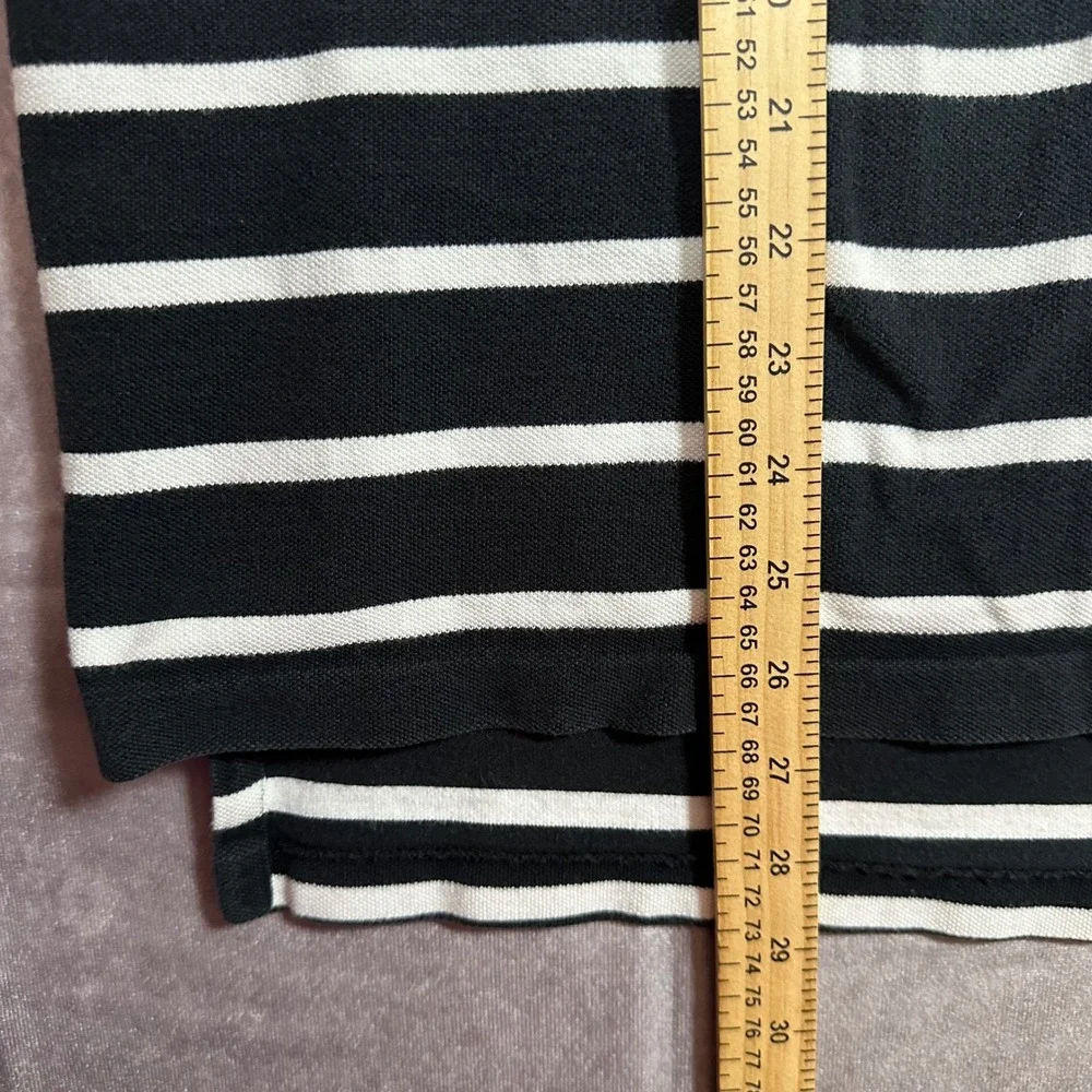 Vintage Polo Ralph Lauren Striped Polo Shirt Men XL Black White Cotton Pique 90s
